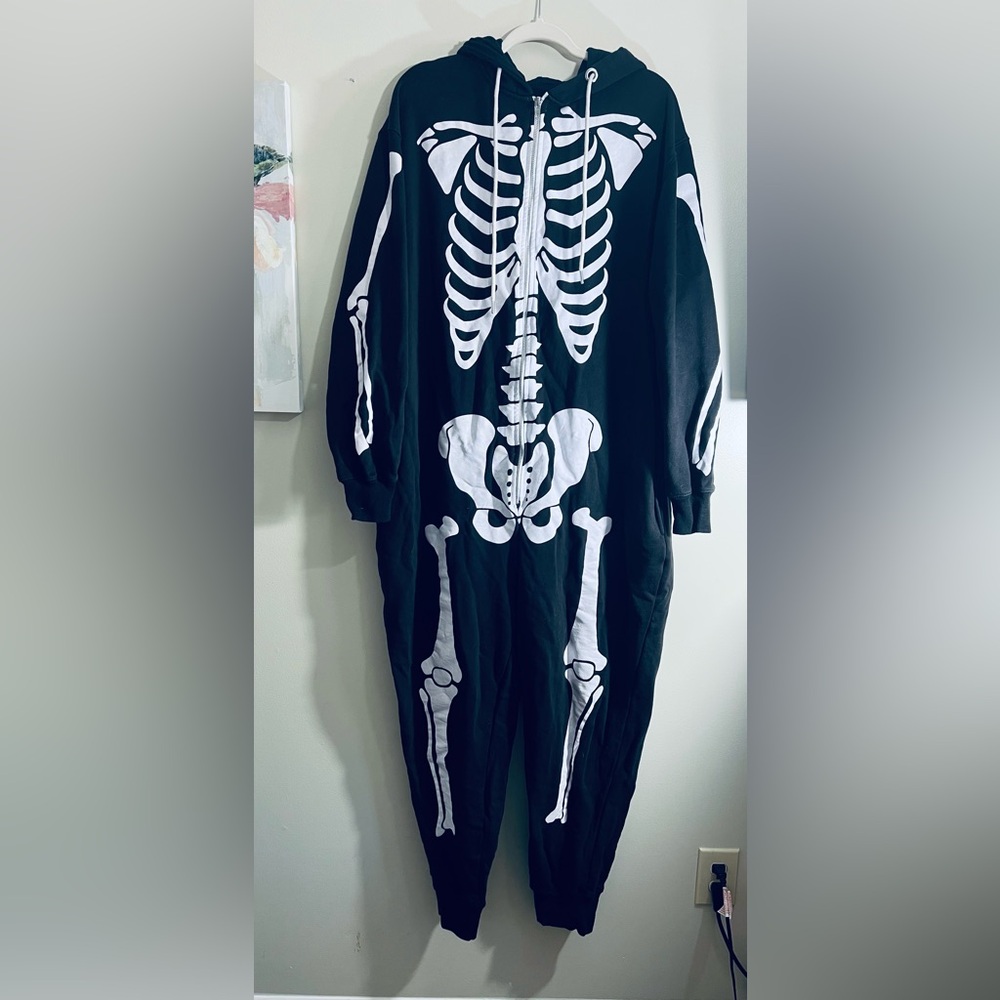 Black Skeleton Onesie Size 2XL